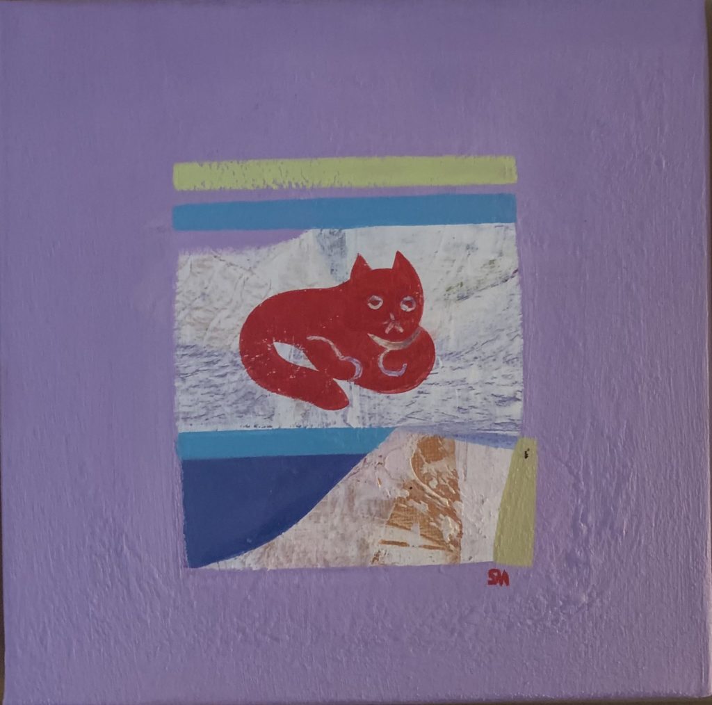 Nadin, "Mont fuji", titre par Laora, 2021, acrylique sur toile, 20 x 20 cm