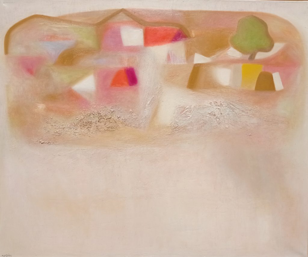 Nadin, Paysage imaginaire, 2016, huile sur papier marouflée sur toile, 65 x 54 cm