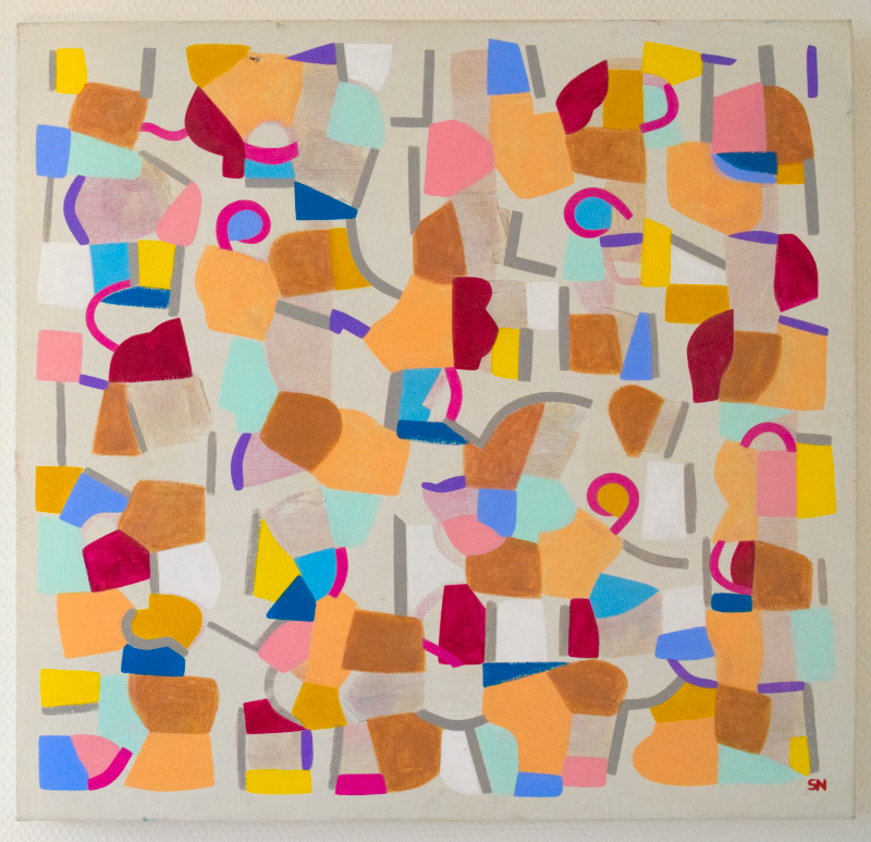 Nadin, peinture numérique enchantée, 2019, acrylique sur toile, 60x60 cm