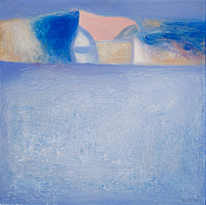 Nadin, Paysage bleu, 2018, 30 x 30 cm, acrylique