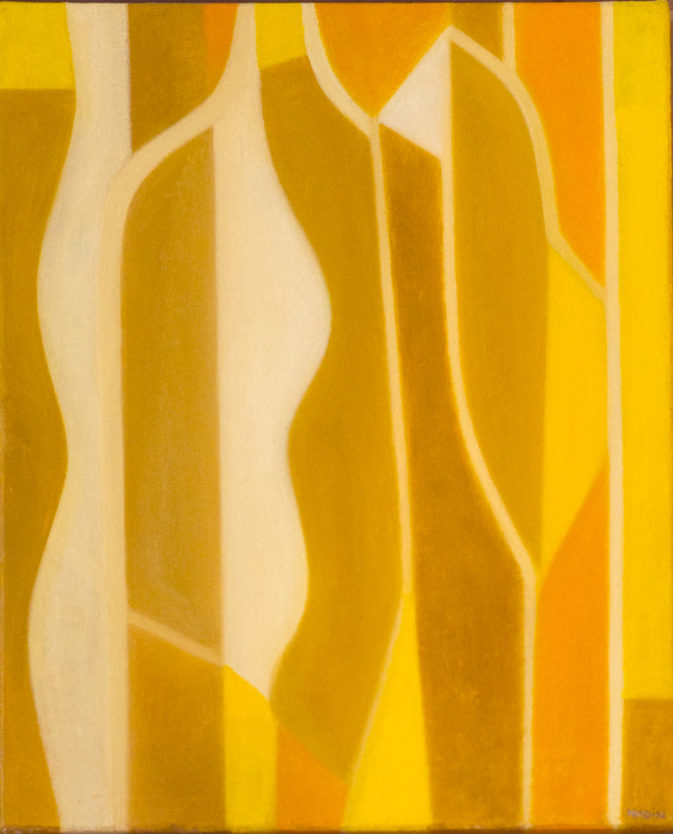 Nadin, Vitrail jaune, 2018, acrylique sur toile