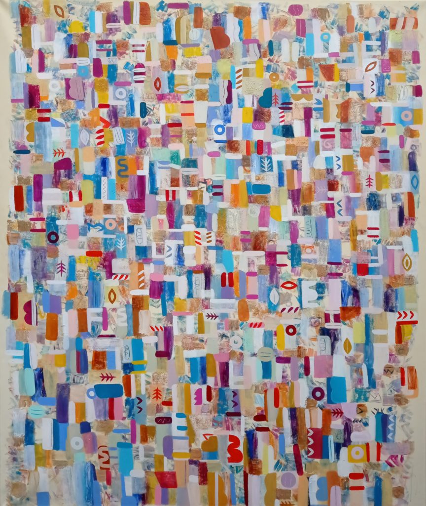 Nadin, « Terres multiples », 2020, acrylique sur toile, 165 x 195 cm