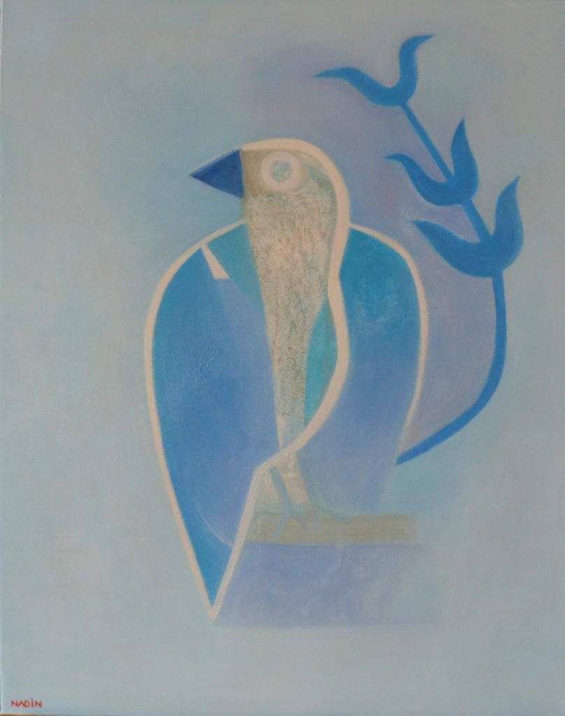 Nadin, Oiseau antique, 2020, acrylique sur toile