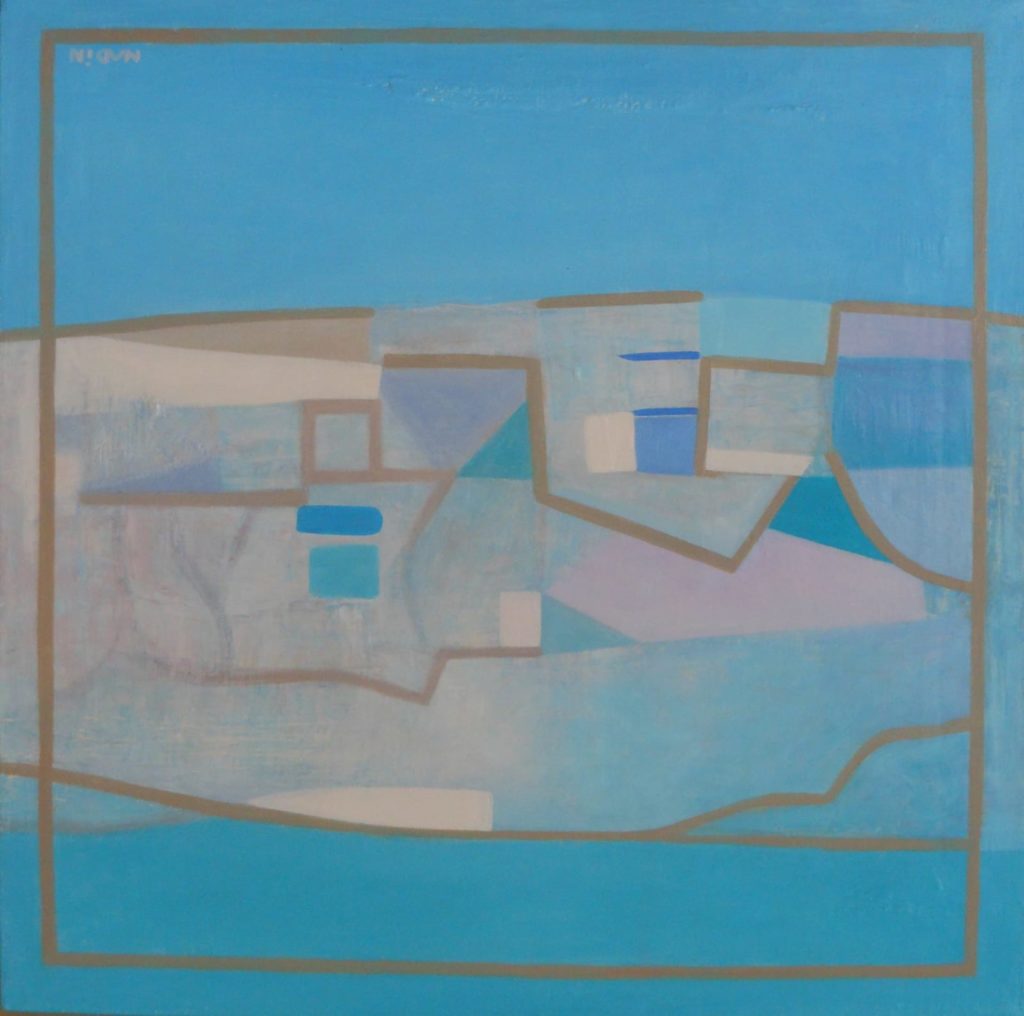 Nadin, Paysage Lacustre Bleu, 2020, acrylique sur toile